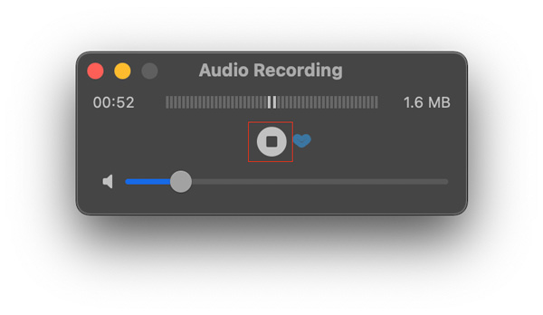 Quicktime detener la grabación de audio