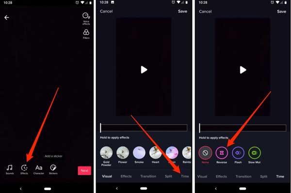 Video inverso su Tiktok pubblicato