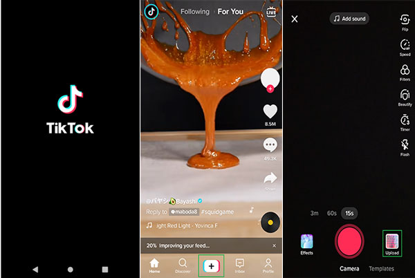 Загрузите обратное видео Tiktok