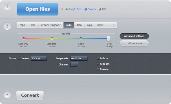 Audio Converter Vaihda WAV muotoon M4A