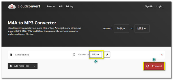 CloudConvert Chuyển đổi M4A sang MP3