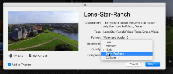 Converti AVI in MOV in iMovie