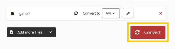 Konvertálja az MKV-t AVI-ba Cloudconvert