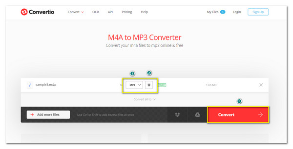 Convertio Chuyển đổi M4A sang MP3