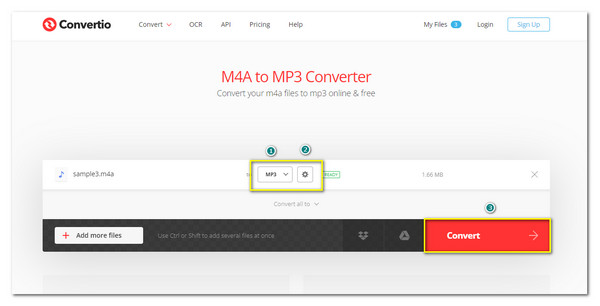 Convertio แปลง M4A เป็น MP3