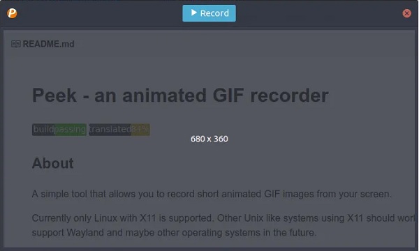 Peek Linux Screen Recorder