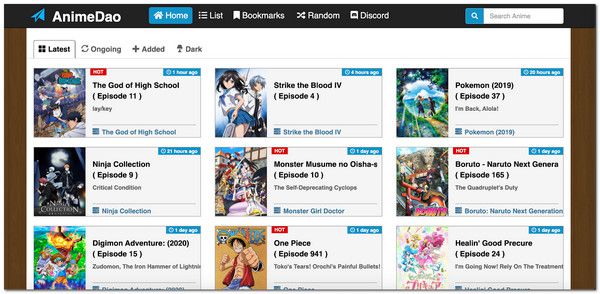 AnimeDao Anime Strona internetowa