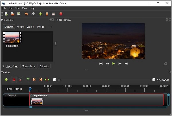 Editor de vídeo OpenShot WEBM