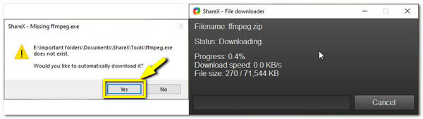 ShareX Télécharger FFMPEG