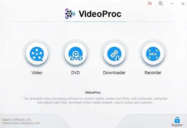 Editor de vídeo VideoProc WEBM