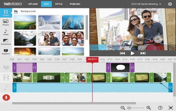 Editor video WeVideo WEBM