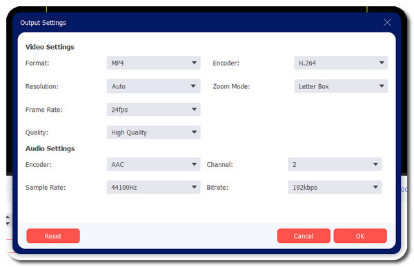 Change Output Settings