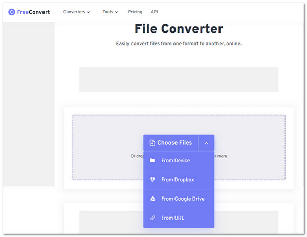 FreeConvert 选择文件