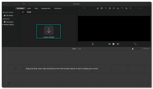 وسائط استيراد iMovie Mac