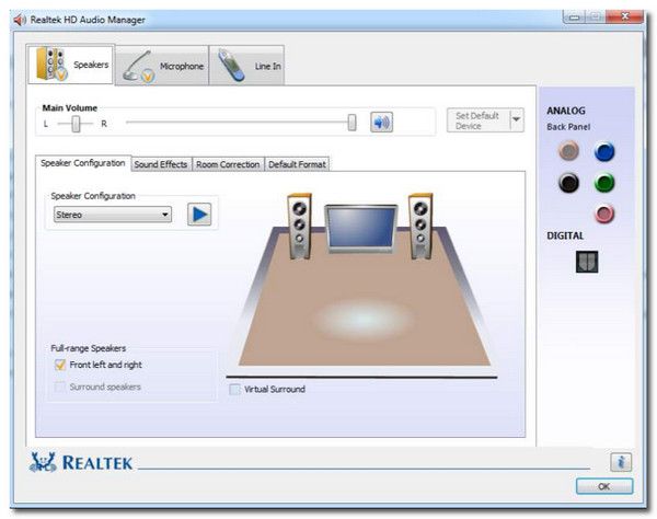 Wzmacniacz dźwięku Realtek HD Audio Manager