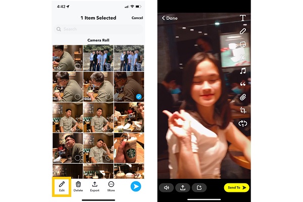 Snapchat ย้อนกลับวิดีโอ TikTok