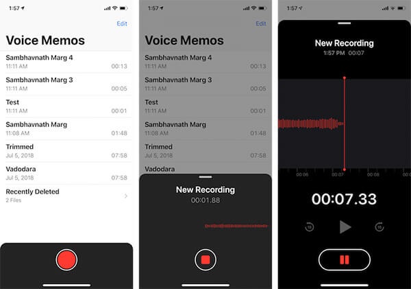 Voice Memo iPhone MP3-opptaker