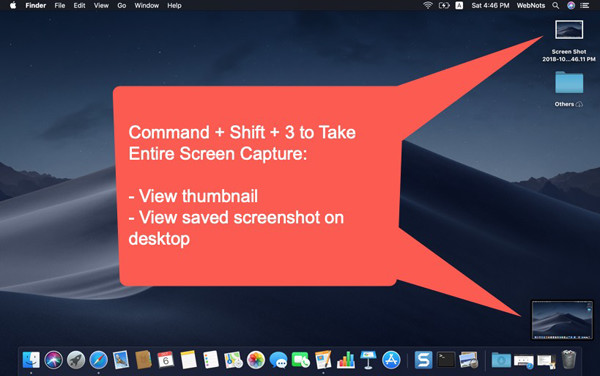 Command Shift 3 اختصار لقطة شاشة Mac