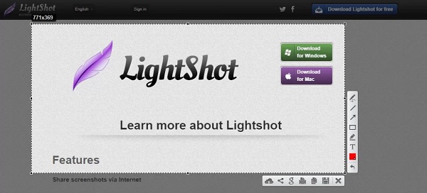 Lightshot Snip pada Mac