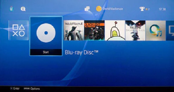 قم بتشغيل DVD على PS4