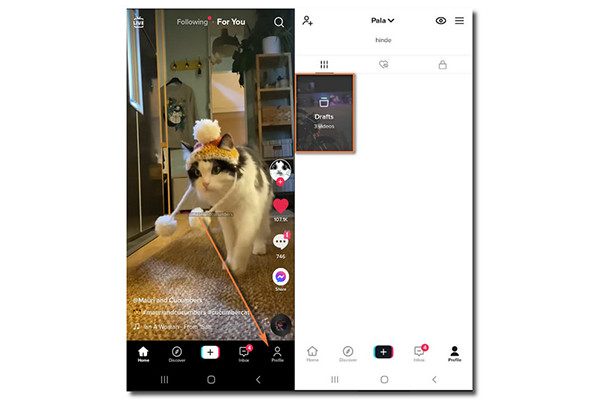 TikTok Profile Draft Folder