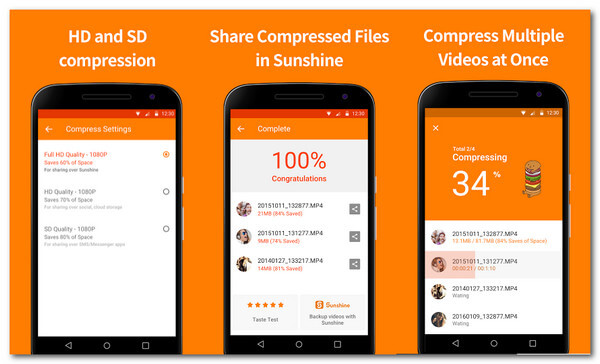 Video Compressor โดย Sunshine Compress Video บน Android