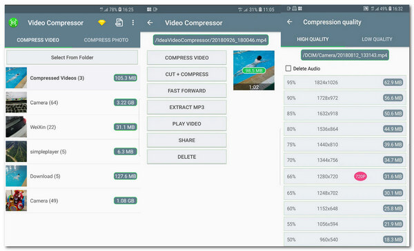 Compressor de vídeo Compactar vídeo em vídeo