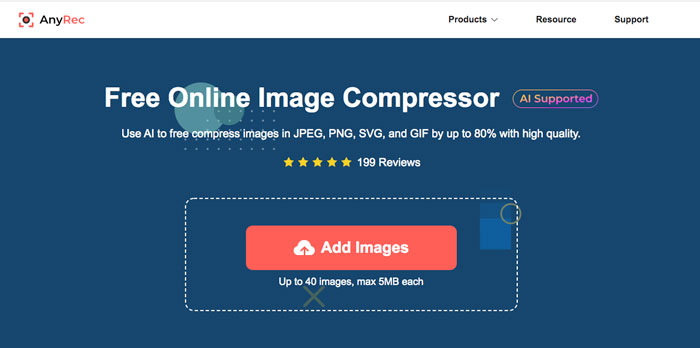 AnyRec Compresor de imagini online gratuit