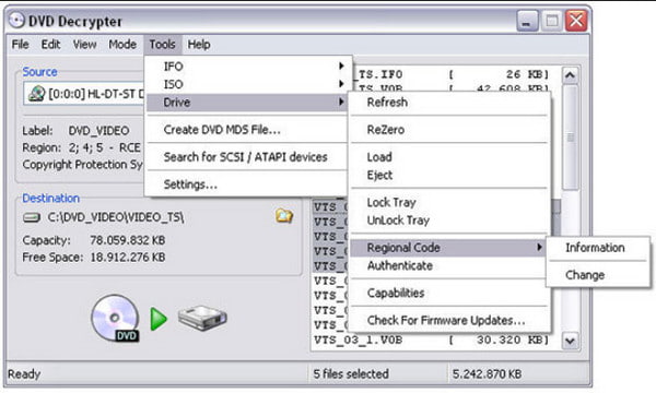 Programa Conversor Gratuito de DVD Decrypter ISO para VOB