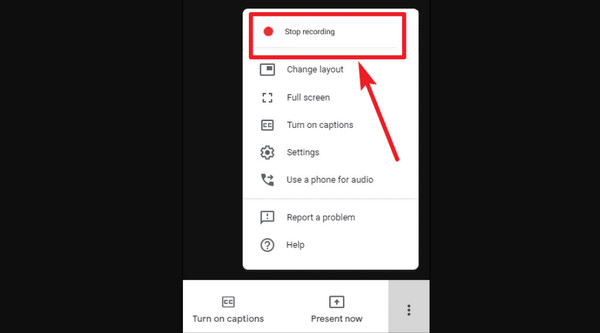 Google Meet Activities Stop Recording