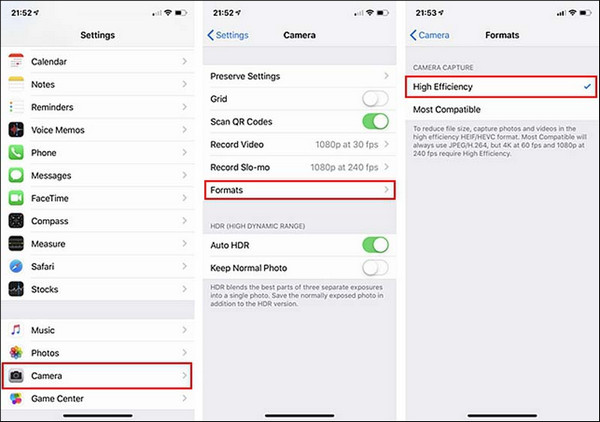 iPhone Ayarları Formatları Yüksek Verimlilik