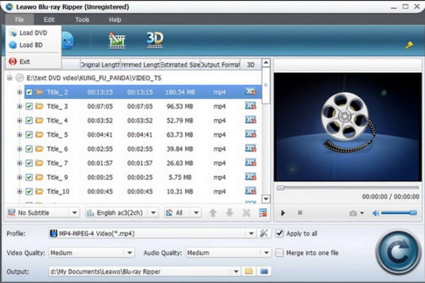 Programa Leawo Blu-ray Ripper ISO to VOB Free Converter