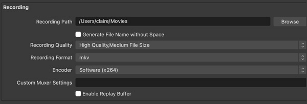 OBS Recording Settings