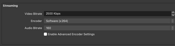 OBS-strömningsinställningar