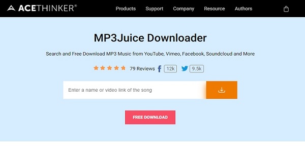 Web AceThinker jako Vid do MP3