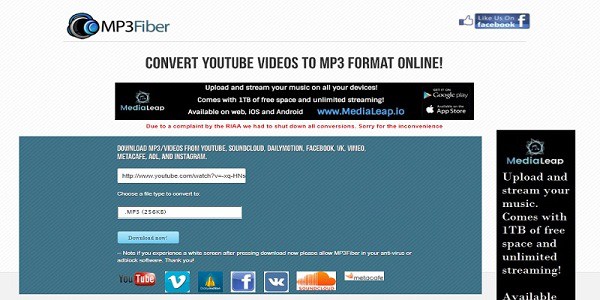 MP3Fiber-Site wie Vid to Mp3