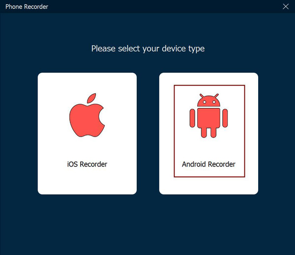 Wählen Sie Android Recorder
