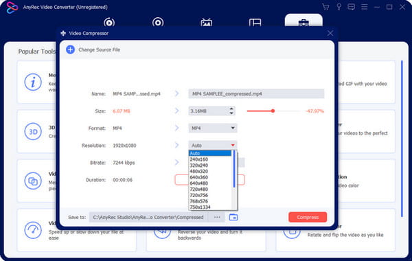 Compresor Ajustar la configuración de salida