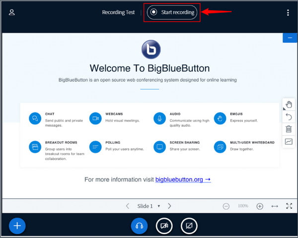 BigBlueButton会議の記録を開始します