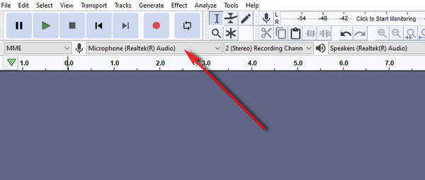 Audacity Mic Icon הקלט MP3 ב-Mac
