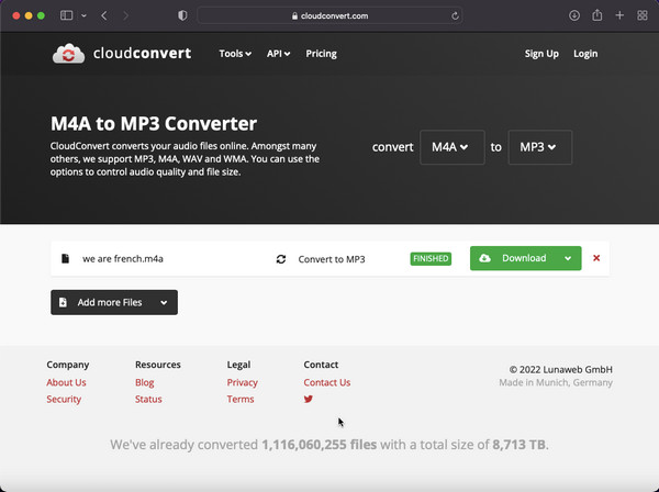 Quicktime Cloud Convert Convert Record MP3 på Mac