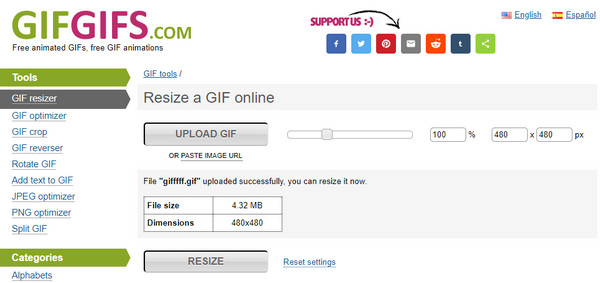 GIFGIFS Online Przycinanie GIF