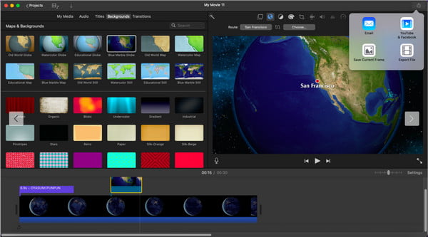 iMovie Exportáljon és osszon meg szöveges videót