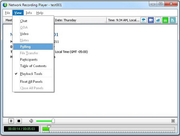 WebEx Network Recording Player הפעל קבצי ARF