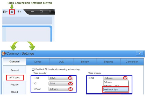 Converti video con l'accelerazione Intel