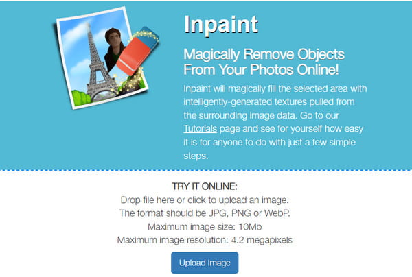 Inpaint อัปโหลดรูปภาพ ลบเงาออกจากรูปภาพ