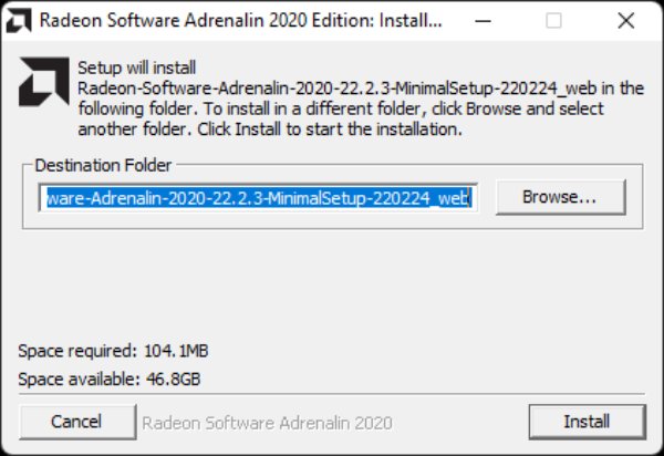 Installer AMD-driveren