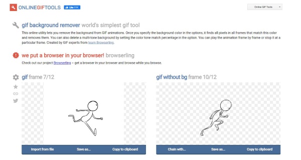 Online nástroje GIF Odebrat pozadí z GIF