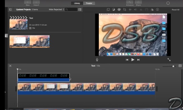 iMovie Mac'te Şeffaf Filigran Ekleme