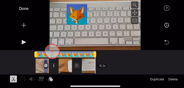 iMovie iPhone'da Şeffaf Filigran Ekleme